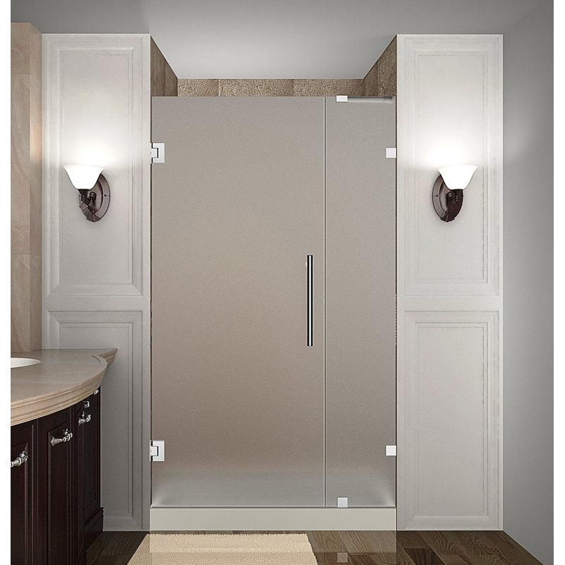 Nautis Aston 31" x 72" Hinged Frameless Shower Door, Chrome