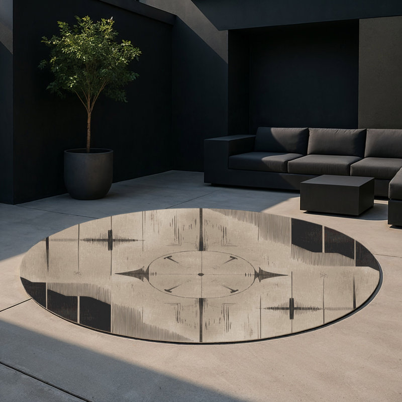 Noble Nexus Indoor And Outdoor Area Rug, Round 5'