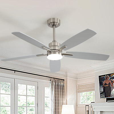  Ventilateurs de plafond avec lumières et télécommande 52 "Ventilateur de plafond encastré avec ventilateur de plafond à DEL réversible silencieux Nc