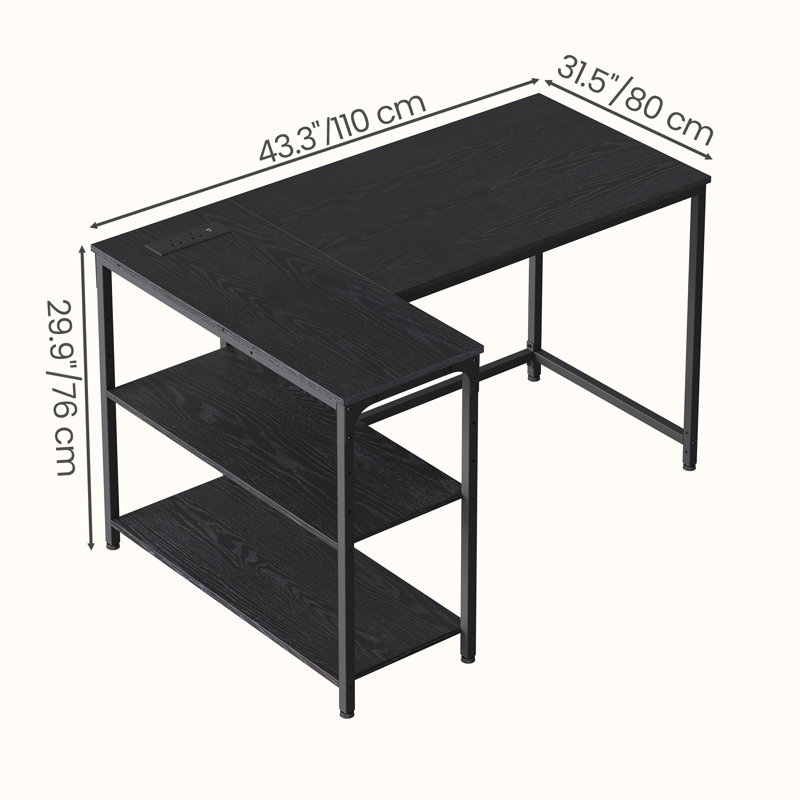 Metal Base Computer Desk, Black