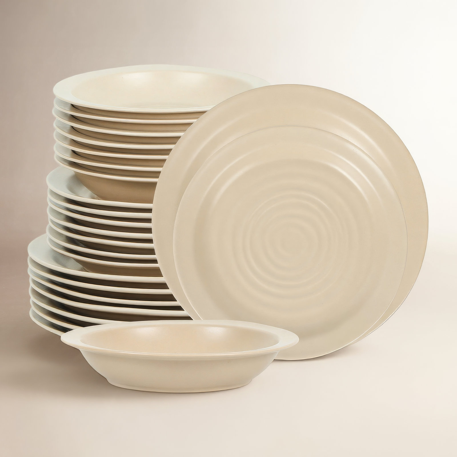 Orbit Stoneware Dinnerware Set, Beige