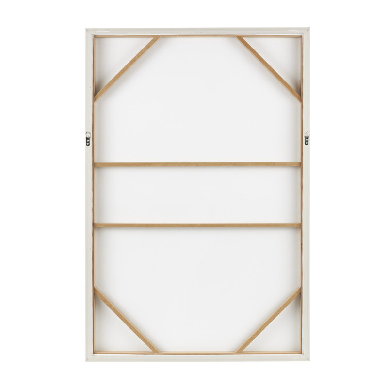 Adah Framed On Wood Minimalistic, White