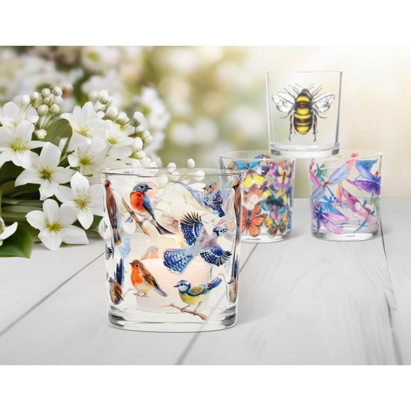 Colourful Birds Votive Candle Holder