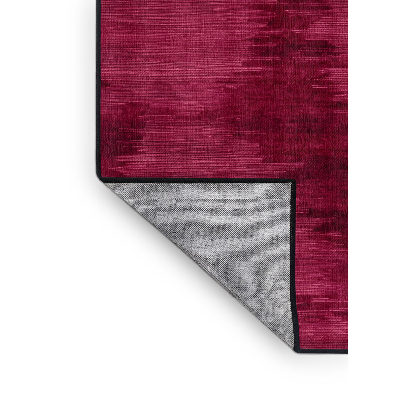 Machine Washable Abstract Red Area Rug