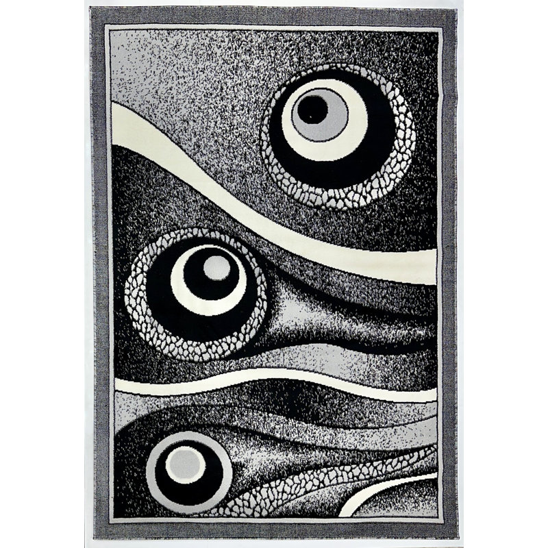 Tapis contemporain moderne abstrait 5X7 pour salon chambre à coucher