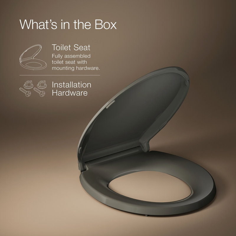 Cachet® Quiet-close™ Round-front Toilet Seat, Thunder Gray, Ready Latch