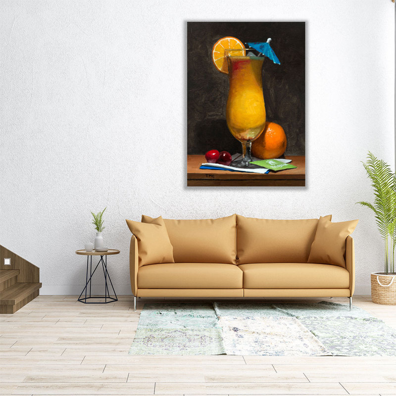 «Beachside Cocktail Bliss», reproduction d'art sur toile, H 16 po x l 12 po