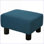 Repose-pieds pour le salon, repose-pieds cubique en lin bleu marine avec structure en bois, L 15,75 po x l 11,75 po x H 9,5 po | Bleu | Lin