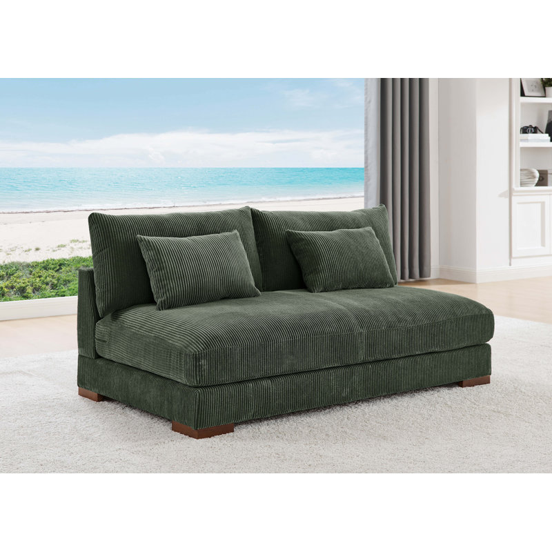 Carilynn 69'' Corduroy Sofa, Vintage Green