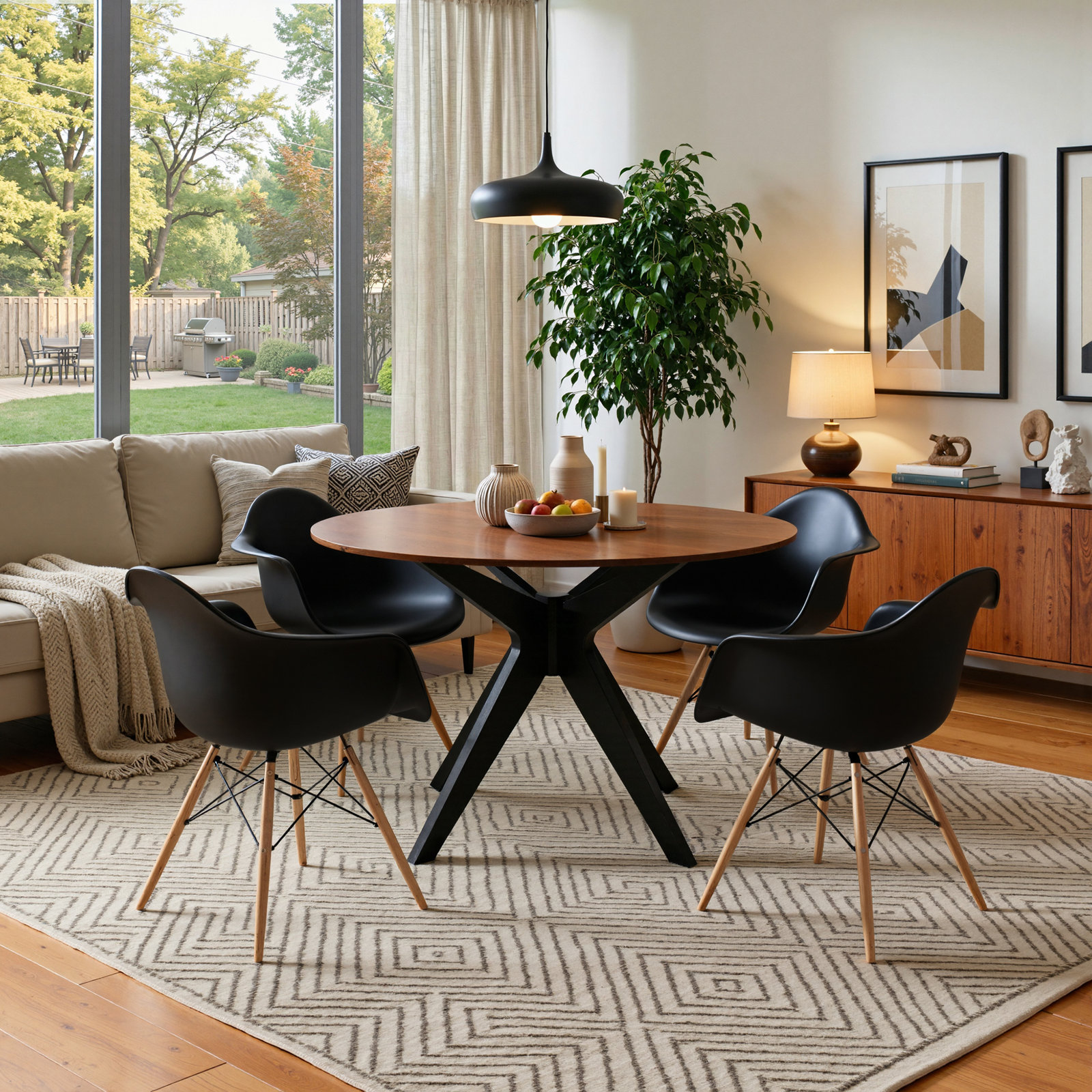 Jordan Armchair, Black/Natural