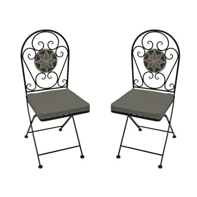 Spivey Folding Patio Dining Side Chair with Cushion