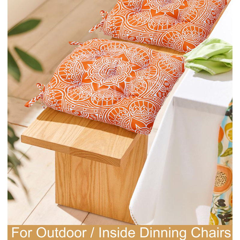 Outdoor 4'' Adirondack Chair Chair Pad, Orange