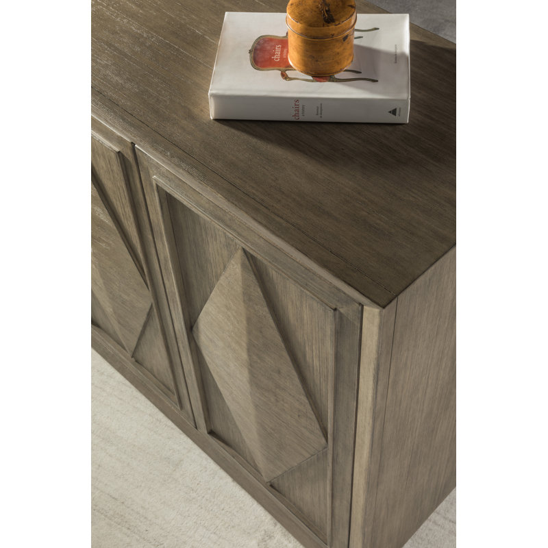 Grigio Warm Gray Wire-Brushed Mahogany Transitional Buffet