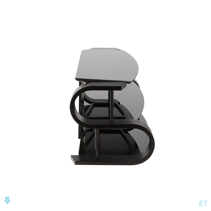 Meuble télé 120 en bois noir et verre noir par Lumisource