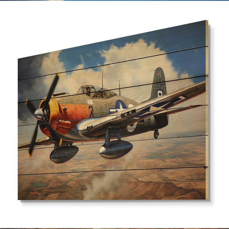 P51B Avion Skyline II sur bois, H 10 po x l 20 po x P 0,78 po