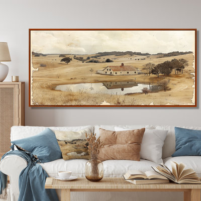 Brown American Farm Landscape I - Farm Wall Art Living Room