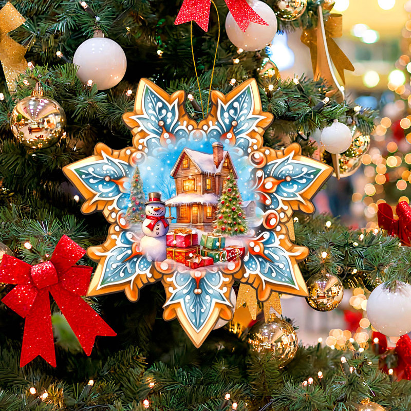 Grand ornement en bois décorative de Noël