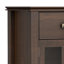 Buffet en bois massif de 54 po de largeur avec portes en verre trempé et 6 tiroirs Artisan-1570132274