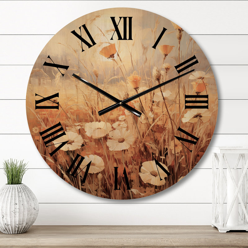 Horloge murale en bois massif Rivenburg, Petit