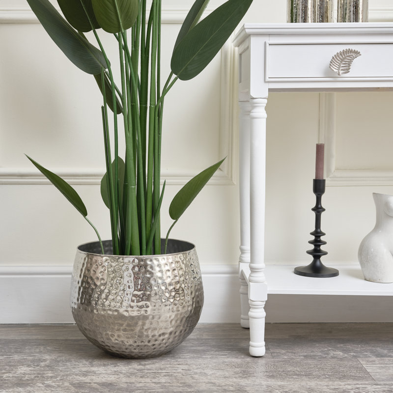 Sarana Planter, 27cm H x 30cm W x 30cm D, Silver