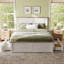  Lit plateforme double en bois massif avec 4 tiroirs de rangement, blanc / brun-587188338-587188339