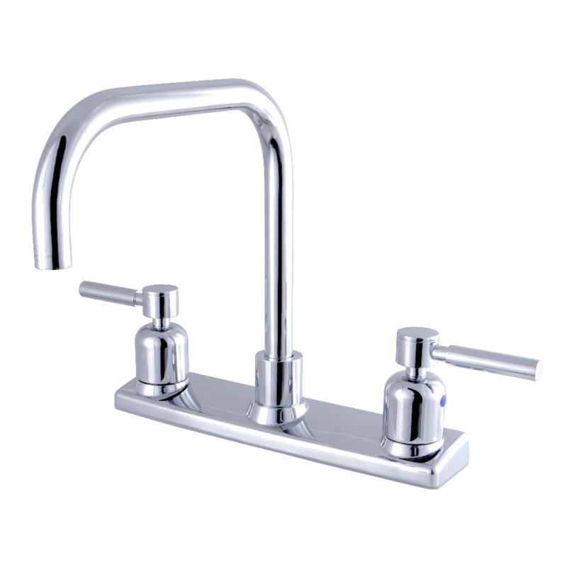Kingston Brass Concord Two-Handle 2-Hole 8" Centerset Kitchen Faucet, Polished Chrome