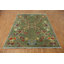 Tapis vert floral vert Art Déco 8 x 10
