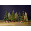 Arbre de Noël vert pré-éclairé avec lumières DEL multicolores et base en métal-69886814