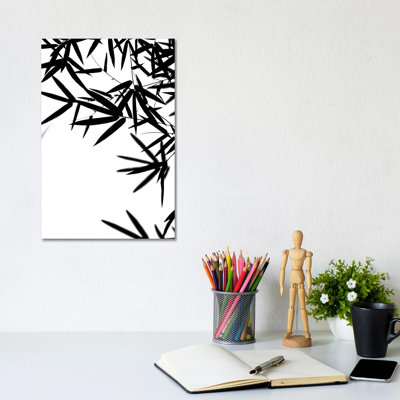 Bambus Leaves Black by Monika Strigel - Wrapped Canvas Print