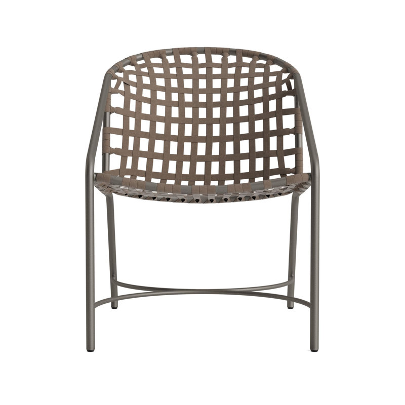 Kantan Outdoor Lounge Chair, Mica/White Suncloth Lace