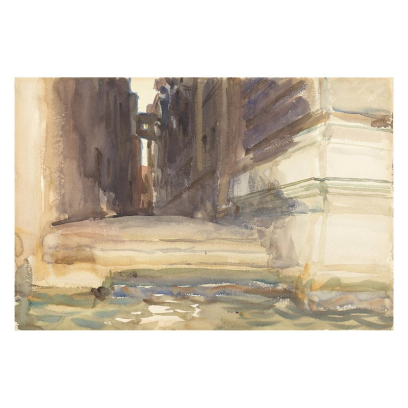 La calle della Rosa avec le Monte di Pietà de Venise par John Singer Sargent - Estampe numérique, H 22 po x l 28 po