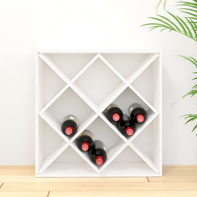 Laborn Solid Wood Floor Wine Bottle Rack, White