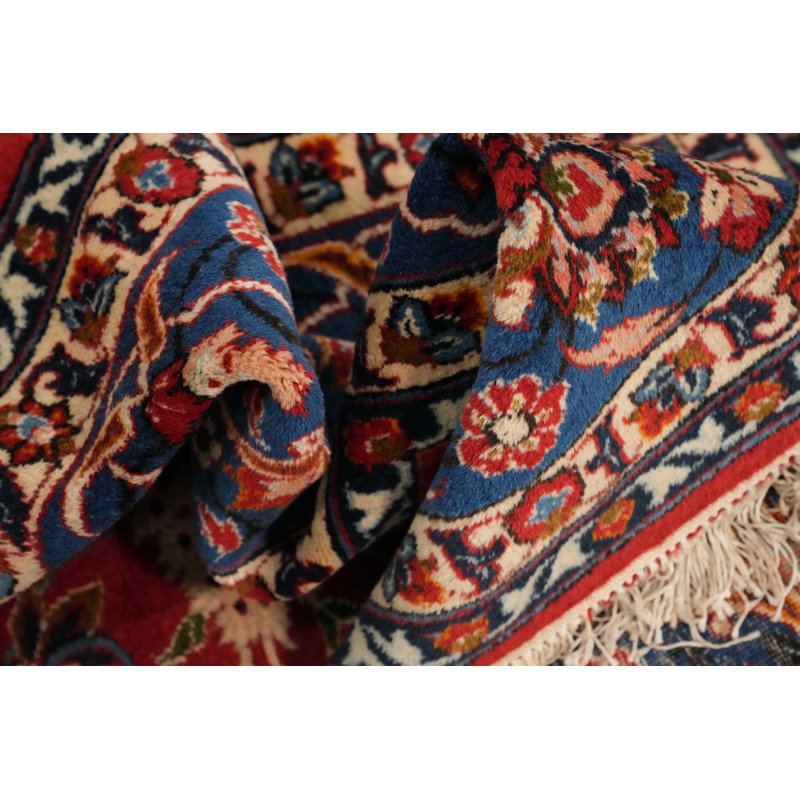 Tapis traditionnel classique rouge vif avec de riches détails floraux 8 x 10