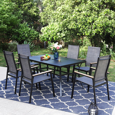 6 - Person Patio Dining Set with Rectangular Table