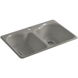 Hartland 33" L x 22" W x 9-5/8" Double Basin Drop-In Kitchen Sink