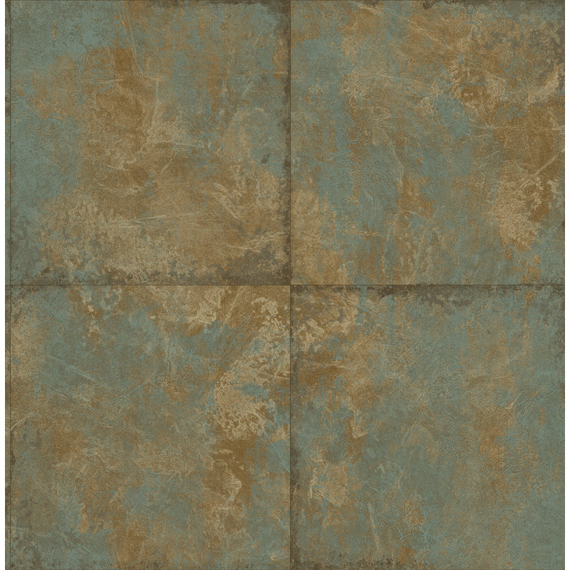 33' L x 20.5" W Wallpaper Roll, Dark green gold