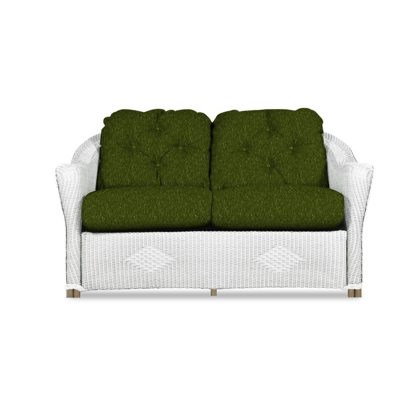 Reflections Outdoor 2 - Seat Loveseat, White, Rollo Linen