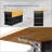 53inch Large Kitchen Island with Drop Leaf, Power Outlet, and Ample Storage, Rolling on 5 Wheels-1618949743