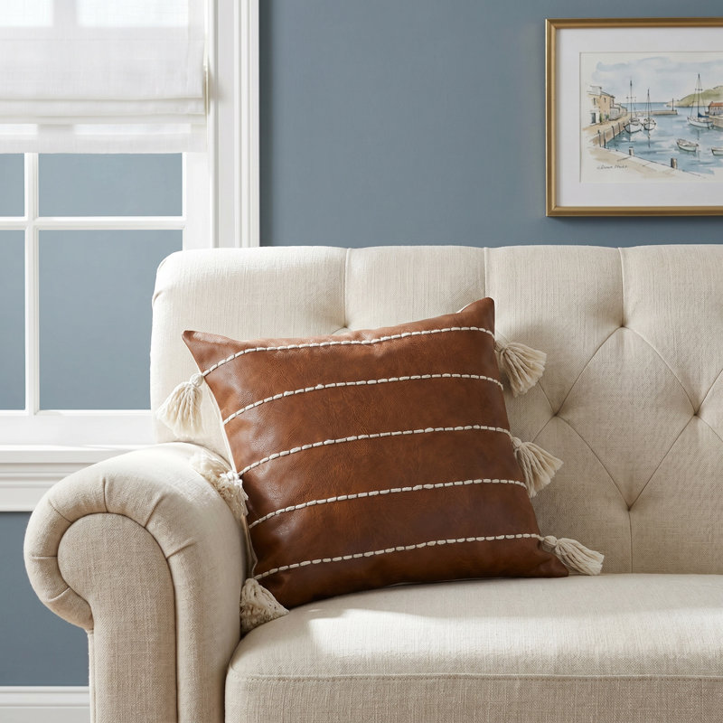 Cervos Striped Feather Reversible Throw Pillow