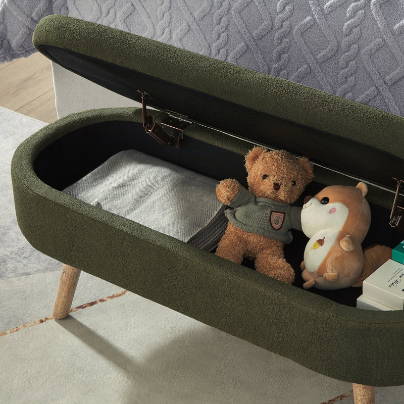 Banc de rangement avec repose-pieds ovale