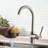 Commercial Kitchen Sink Faucet - Stainless Steel, Single Handle, Brushed Nickel Finish, Long Service Life Hole Steel Nickel, With High Arc Spout For Use