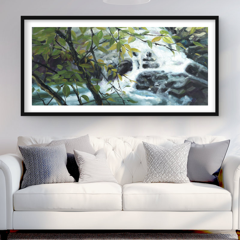 Peaceful Fall - Contemporary Trees, impression encadrée avec passe-partout, H 48 po x l 24 po