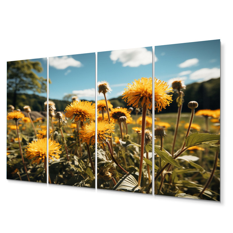 «Mountain Dandelion Field II», ensemble de reproductions d'art murales en métal