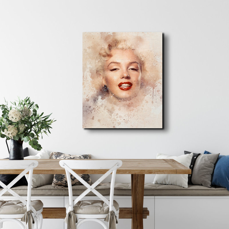 «Marilyn 2 Watercolor» par Stephen Chambers, impression sur toile tendue, L 30 po x H 30 po