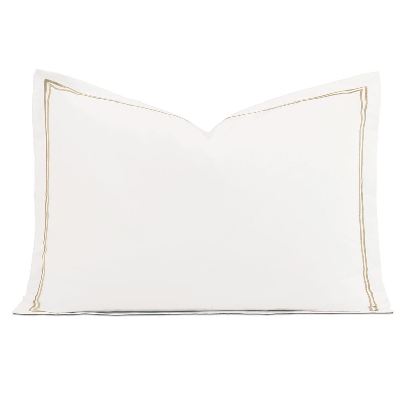 Enzo 100% Cotton Pillow Sham, White/Sable, Queen