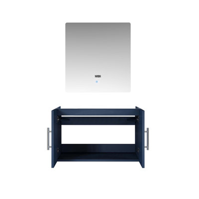 Meuble-lavabo bleu marine l 30 po x P 22 po et miroir à DEL 30 po