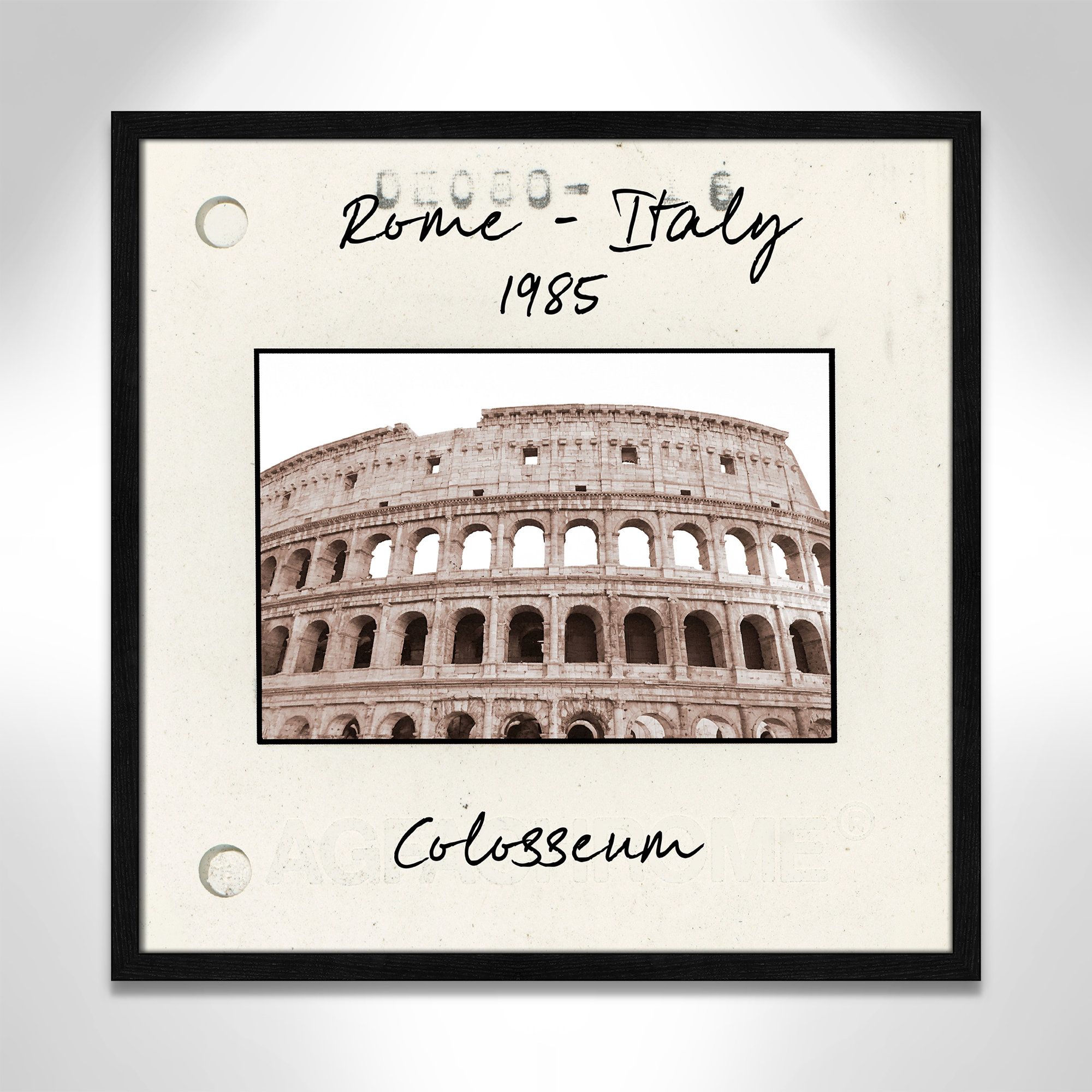 Rome, Italy - Colosseum Print by Natalie Carpentieri, 23.5" H x 23.5" W x 0.75" D, Black Single Picture Framed Paper