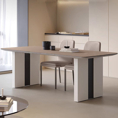 Italian minimalist modern rectangular rock table