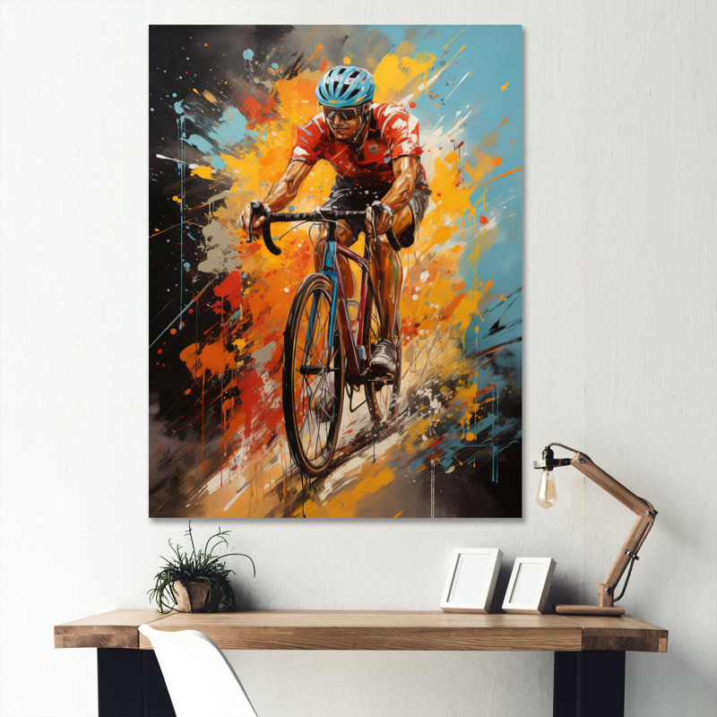 Withams Bicycle Bold Rides I - Art mural de bicyclette, H 44 po x l 34 po x P 1,5 po, Toile tendue