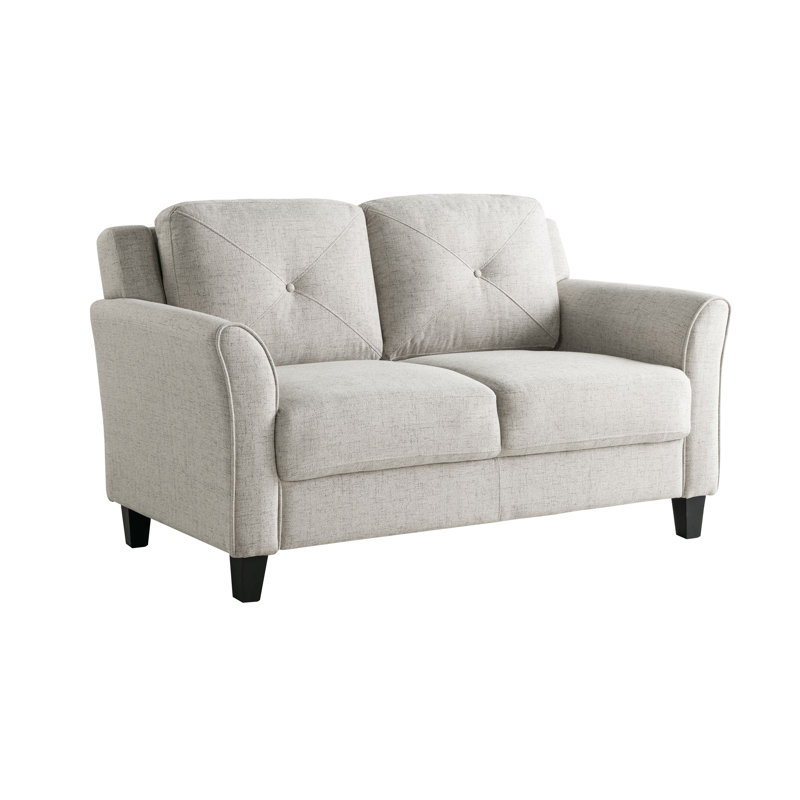 Lourdez 56.3'' Upholstered Loveseat, Hartford Cream Microfiber, 2, 32.7"H x 56.3"W x 31.5"D